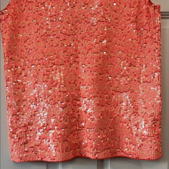 J. Crew Peach Sequin Tank Top with Rounded Neckline - Size XS - Picture 10 of 13